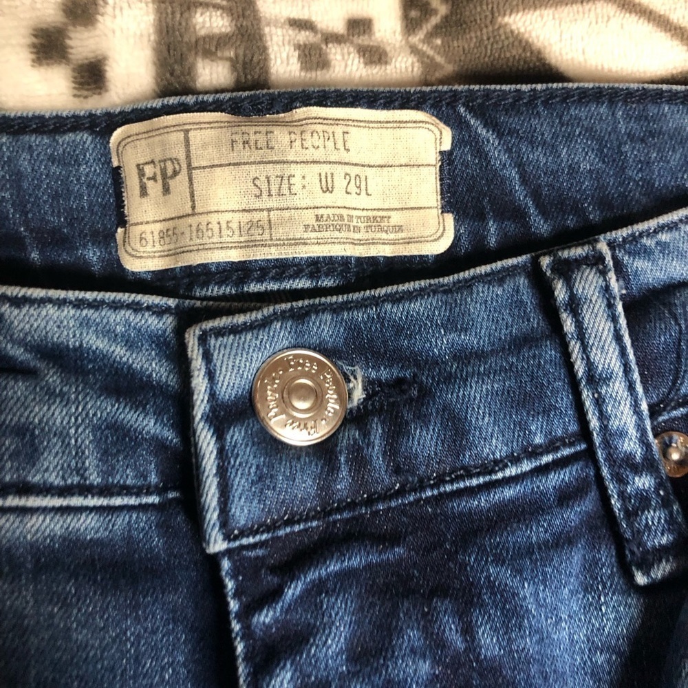 Free People High Rise Stretch Skinny Jeans Sz W 24S Light Wash 61855-16515125 - Picture 3 of 4